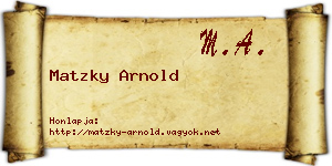 Matzky Arnold névjegykártya